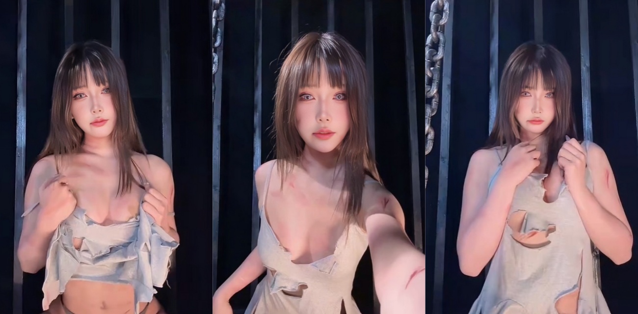 高颜值巨乳女神【抱走莫子】大尺度写真，化身地牢奴被铁链囚禁，妖娆身姿妩媚火辣极度性感